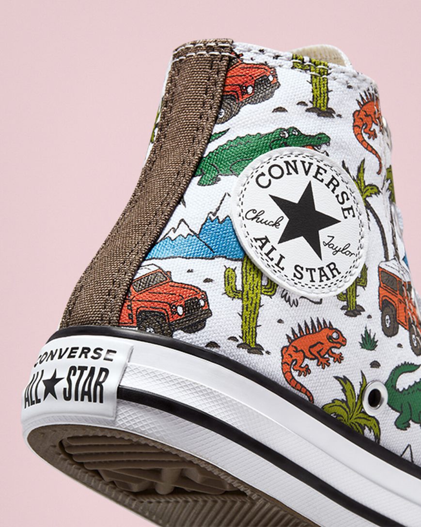 Boys' Converse Chuck Taylor All Star Desert Explorer High Top Shoes White / Green | AU 0358ET